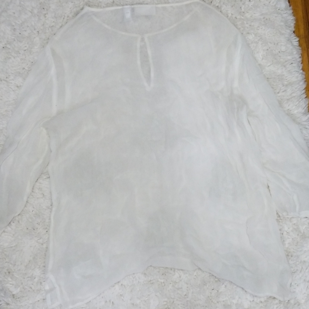 BEAUTIFUL - Chicos Womens Sheer Embroidered Blouse - Picture 7 of 7